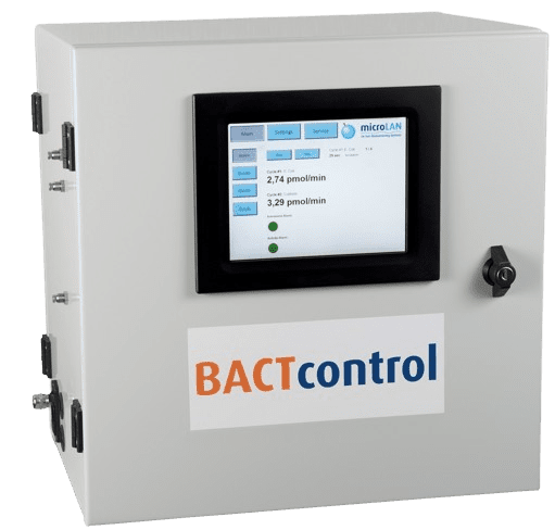 BACTcontrol pour le suivi en ligne de l'activité bacterienne (e-coli, coliformes, activité totale) dans l'eau
