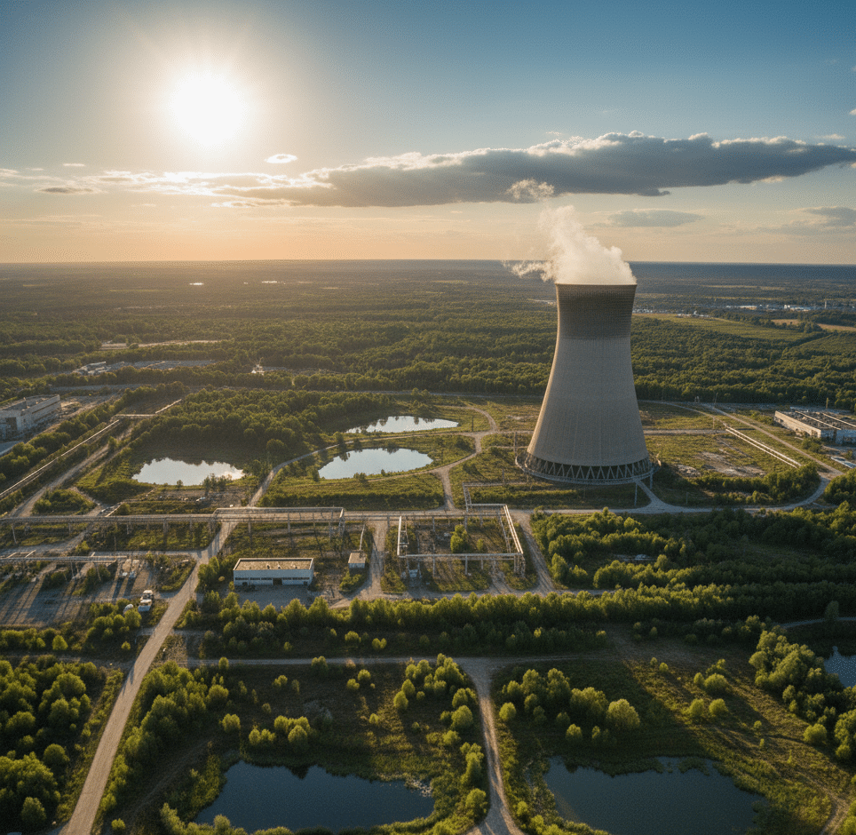 Tour aéroréfrigérante industrielle, installation concernée par l’analyse de l’eau circulante en circuit de refroidissement.