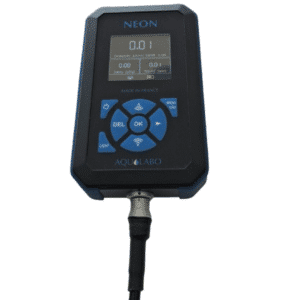 Portable water quality meter exhibited by Aqualabo at Aqua-Sur 2026.