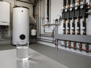 Analyse des phosphates dans l’eau réalisée en laboratoire sur une installation technique.