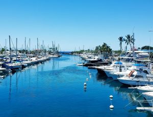 Zone portuaire où la conductivité de l’eau de mer peut être intégrée à un suivi multiparamètre.